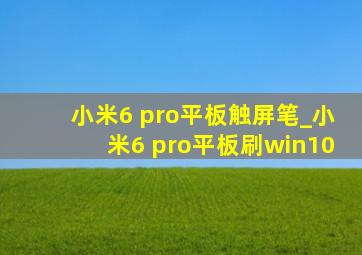 小米6 pro平板触屏笔_小米6 pro平板刷win10